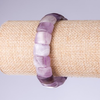 Brățară cu ametist, zale de 15×11 mm pe elastic