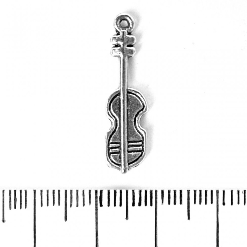 Pandantiv de furnitură pentru bijuterii – Vioară 26×7 mm, 20 g, +/- 17 buc.