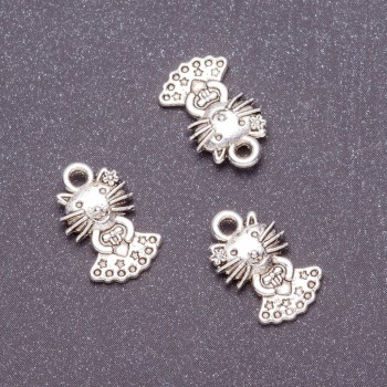 Pandantiv pisicuță, diametrul 10 mm, lungimea 17 mm, 20 g ± 21 buc.