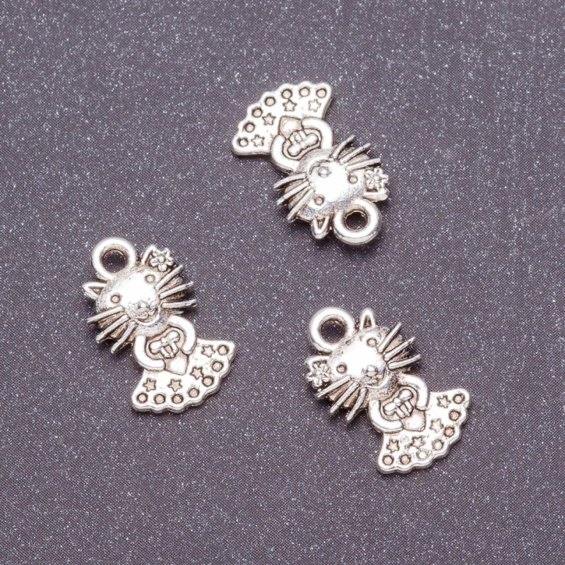 Pandantiv pisicuță, diametrul 10 mm, lungimea 17 mm, 20 g ± 21 buc.