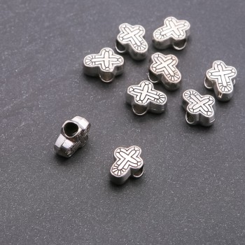 Mărgea Pandora în formă de Cruce, diametru 4,5 mm, lungime 14x9 mm, fason 20 g ± 9 buc