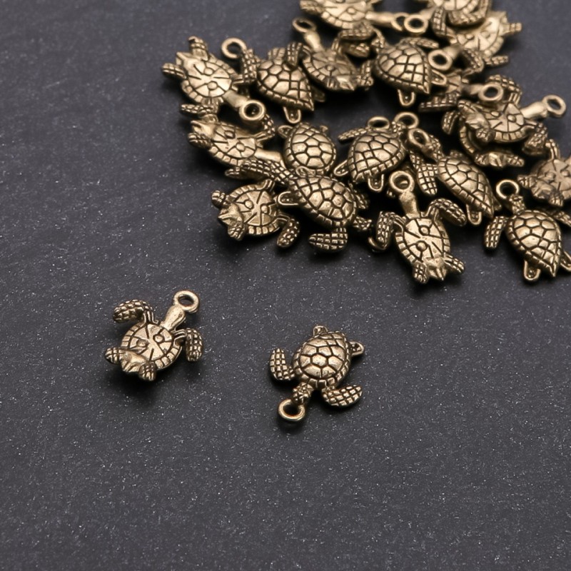 Feronerie țestoasă bronz, diametrul de 1,5 mm, lungimea 16×13 mm, finisaj fațetat, 20 g, ± 22 buc.
