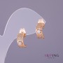 Cercei Xuping cu știfturi, pietre albe, diametrul 5 mm, lungimea 13 mm, culoare aurie