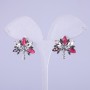 Сережки Дерева з червоними кристалами 22х22мм