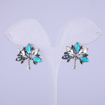 Cercei Copacul cu cristale verzi 22×22 mm