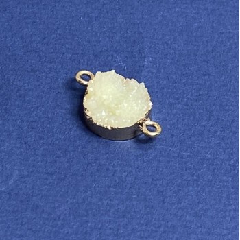 Conector alb «Druza» acrilic «auriu», diametrul 14 mm
