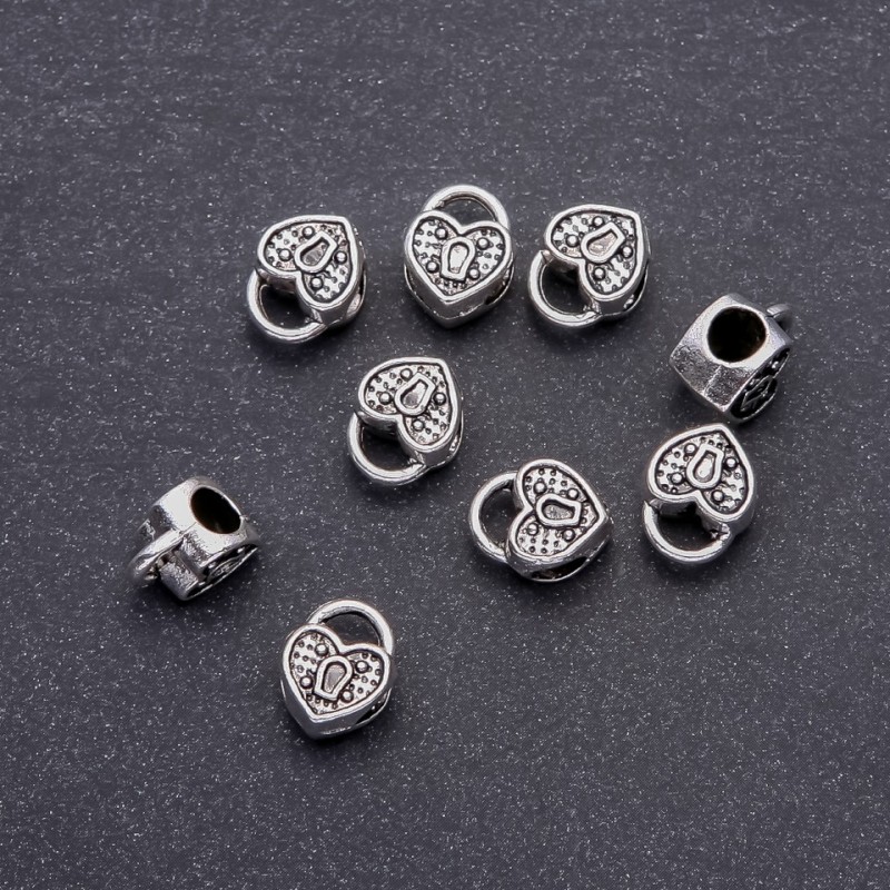 Mărgea Pandora inimă, diametru 10×12 mm, diametrul găurii 4,8 mm, 20 g +/- 9 buc