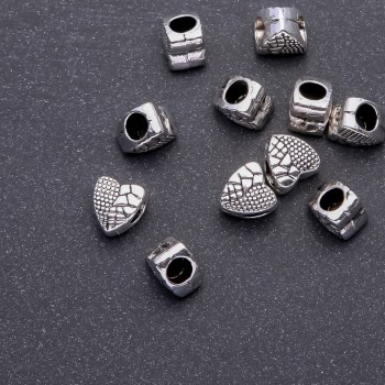 Mărgea Pandora inimă inserție, diametrul 10x9 mm, diametrul 4,5 mm, fațetat, 20 g +/- 11 bucăți