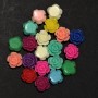 Cabochon Trandafir acrilic multicolor, diametru 12 mm, cu orificiu