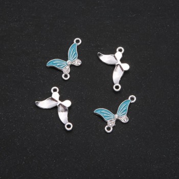 Conector «Fluture» cu email albastru 24×12 mm