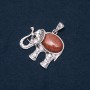Pandantiv Elefant din aventurin natural „nisip auriu” 44×40×50 mm