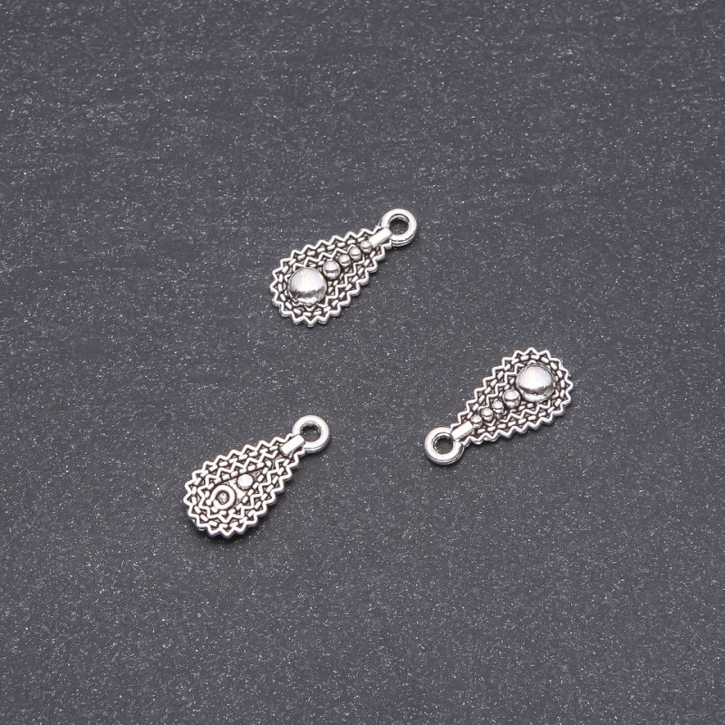 Furnitură pandantiv picătură 8×18 mm, lot 20 g, aproximativ 30 bucăți
