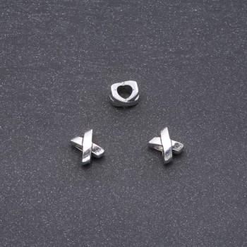 Furnitură pentru mărgele inserție „X” 9×8 mm, ambalaj 20 g, ±16 buc.