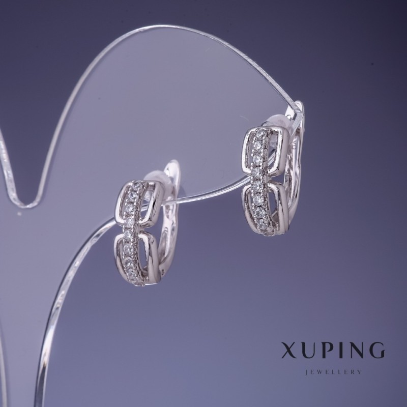 Cercei Xuping rodiu 6x14 mm