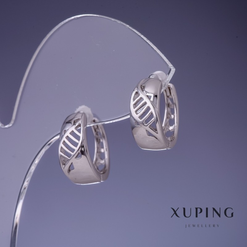 Cercei Xuping 16x6 mm rodiu