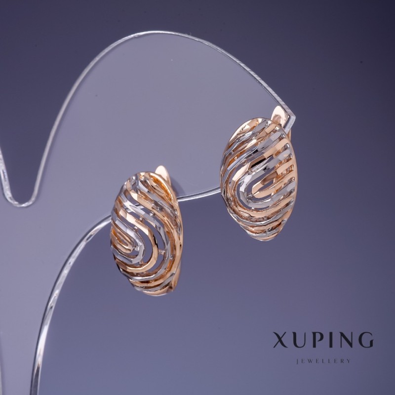Cercei Xuping 11×17 mm cu placare de aur 18K