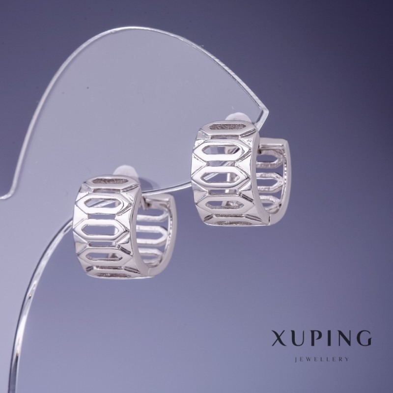 Cercei Xuping rodiu 14x9 mm