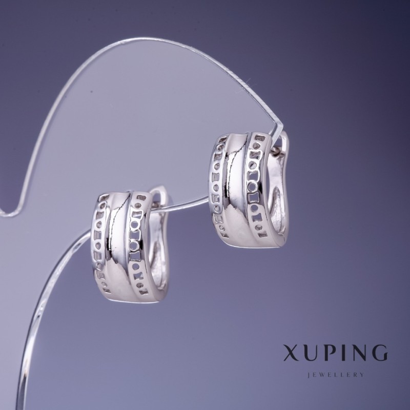 Cercei Xuping rodiu 18x8mm