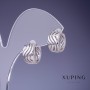 Cercei Xuping valuri 13x8mm rodiu