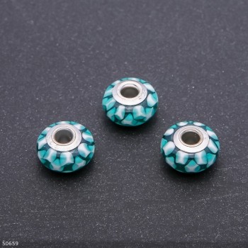Mărgea Pandora din plastic, dimensiuni 15×8 mm, gaură 4,5 mm, set de 3 buc.