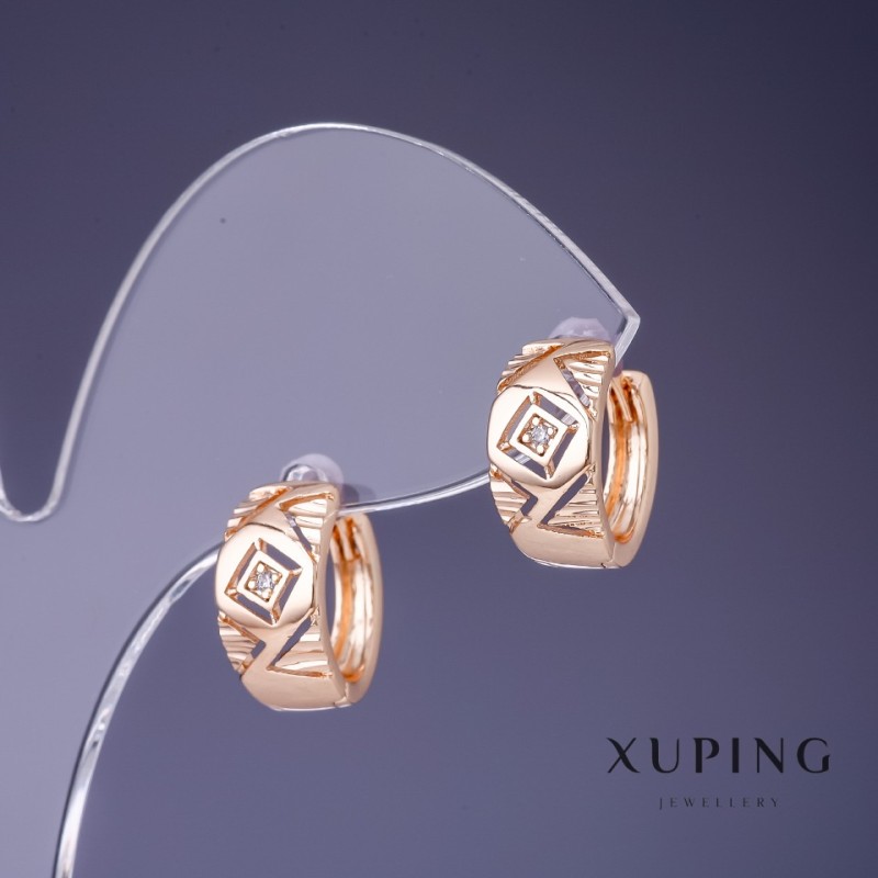 Cercei Xuping 15×7 mm, placare cu aur 18K