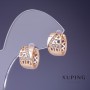 Cercei Xuping 8x14 mm «placare cu aur 18K» cu pietre albe