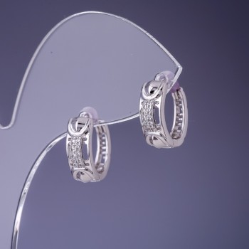 Cercei Xuping rodiu cu cristale albe