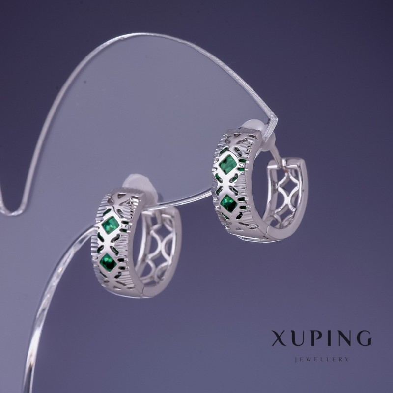 Сережки Xuping 6х14мм родій