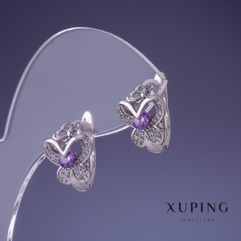 Cercei Xuping rodiu 15x11 mm