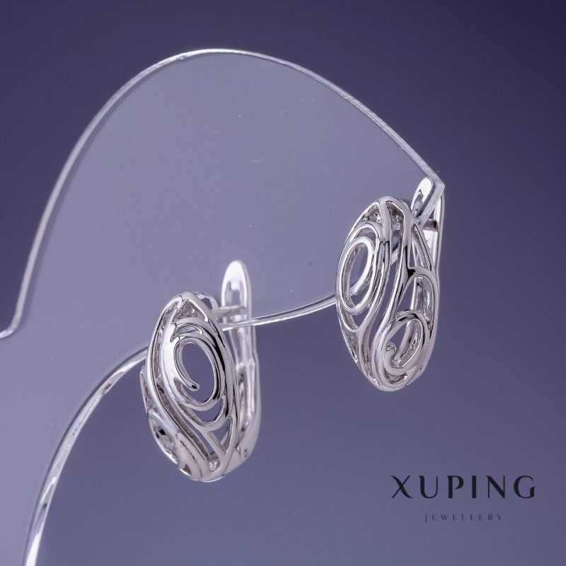 Cercei Xuping 16x9 mm rodiu