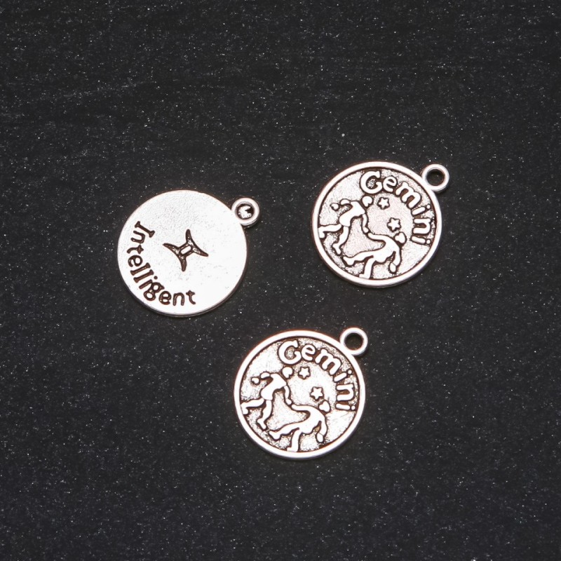 Pandantiv Zodiac Gemeni, diametrul 17 mm, ambalaj 20 g +/- 12 bucăți
