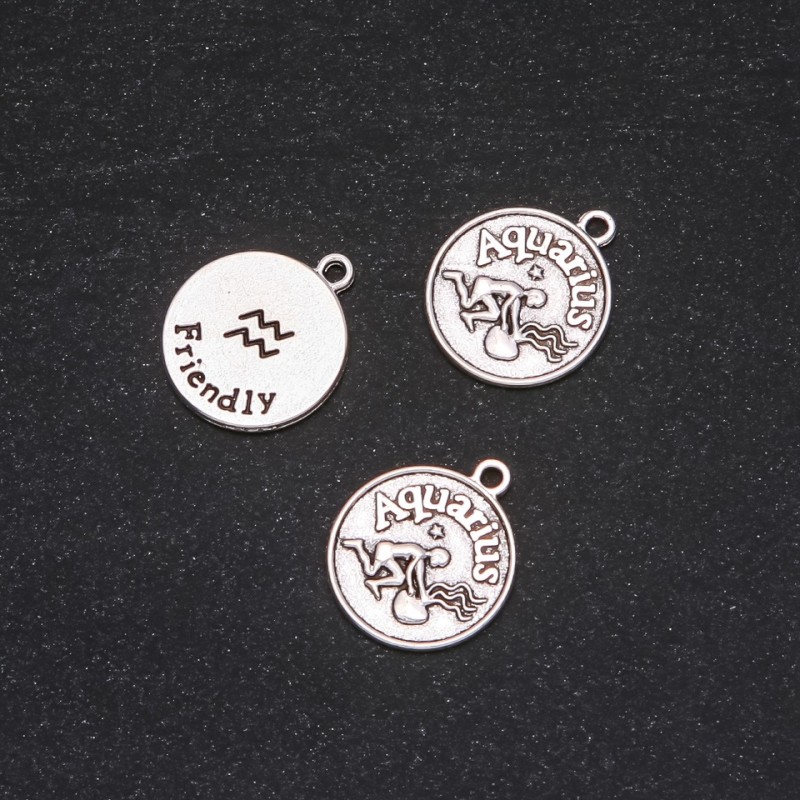 Pandantiv zodiacal Zodia Vărsător, diametrul de 17 mm, ambalaj de 20 g, +/- 11 bucăți