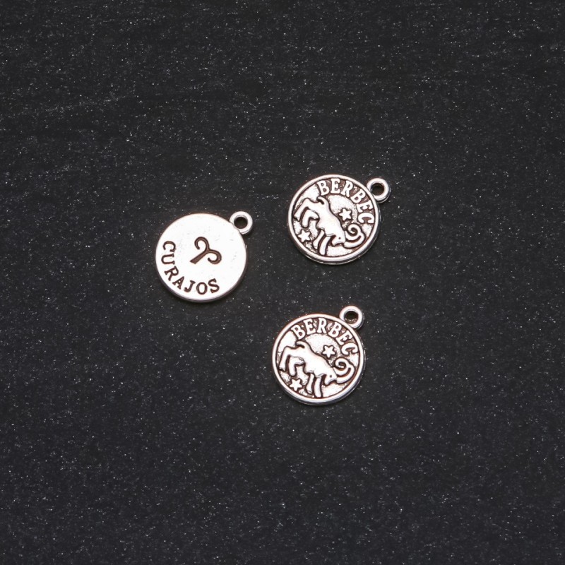 Pandantiv Zodia Berbec, diametrul de 12 mm, ambalare 20 g +/- 18 buc.