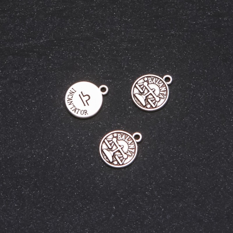 Furnitură pandantiv Zodia Balanța, diametrul 12 mm, ambalaj de 20 g ± 19 buc.