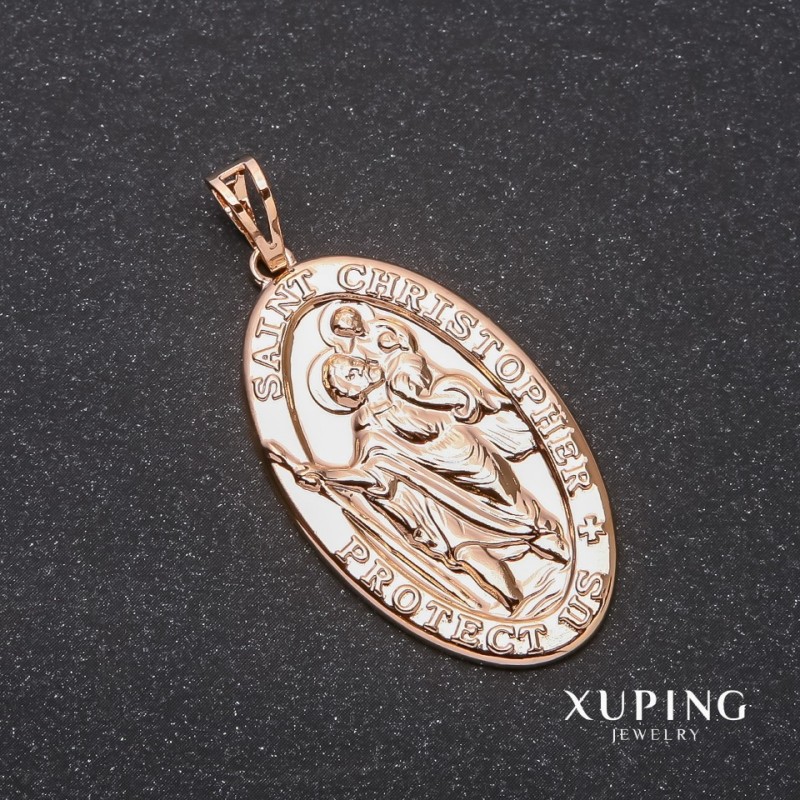 Pandant Xuping Sfântul Cristofor, 22x38x45 mm, placat cu aur 18K