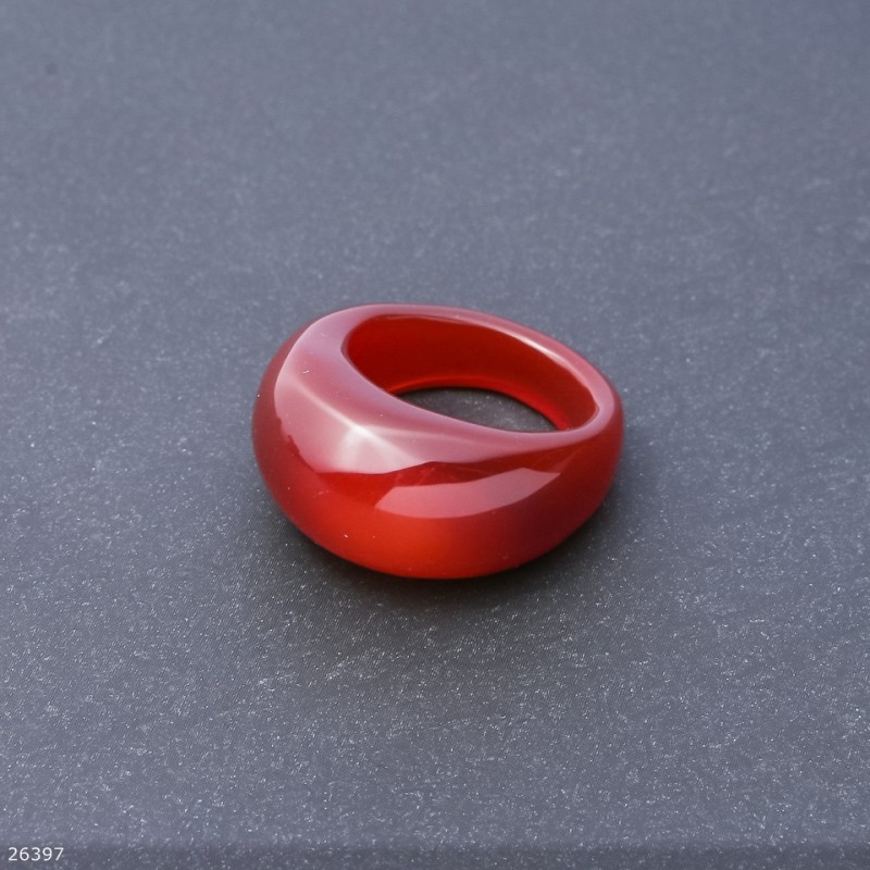 Inel din carneol natural, înălțime 6,5–15 mm, lățime 4–8 mm, diametru 19 mm