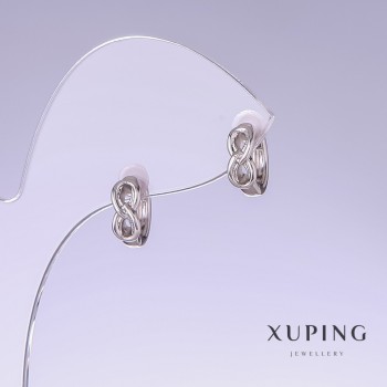 Cercei Xuping, lungime 12 mm, grosime 4 mm rodiu