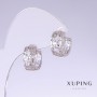 Cercei Xuping, lungime 14 mm, grosime 6,5 mm rodiu