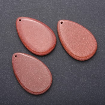 Pandantiv din aventurin natural «nisip auriu» formă de picătură 35x55 mm
