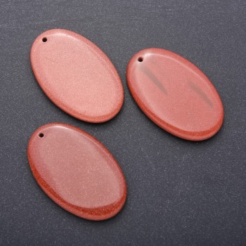 Pandantiv din aventurin natural „nisip auriu” oval 35x55 mm