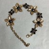 Brățară Liliile cu cristale negre, culoare aur închis, lățime 25mm, lungime 19–25cm