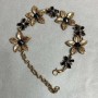 Brățară Liliile cu cristale negre, culoare aur închis, lățime 25mm, lungime 19–25cm