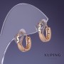 Cercei Xuping 15x8 mm „placare cu aur 18K” cu cristale albe
