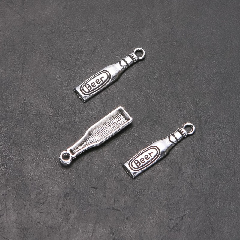 Furnitură pendul sticlă Beer, diametru 6 mm, lungime 3 mm, diametru 1,8 mm, ambalare 20 g, 26 buc. (+ -)