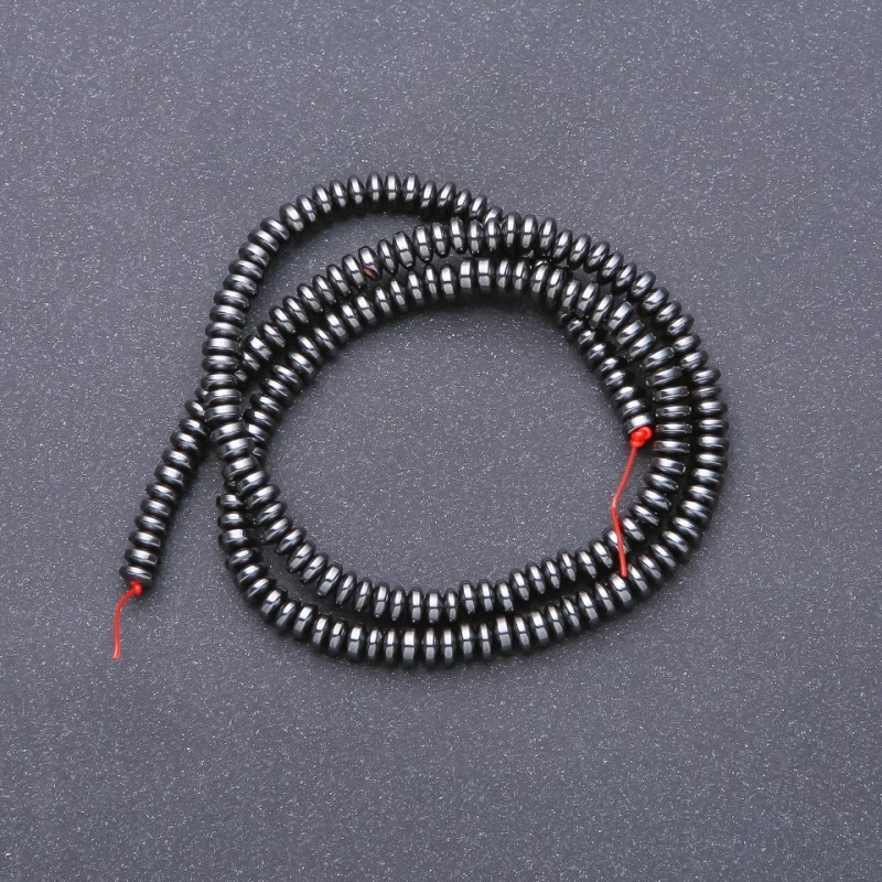 Mărgele din hematit, rondele lucioase, diametrul 4×2 mm, lungime 40 cm+