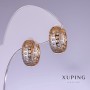 Cercei Xuping «Faguri» 15x7 mm, rodiu, placare cu aur 18K