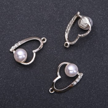 Furnitură pentru pandantiv inimă „aur deschis” diametru 4 mm, lungime 18 mm, ambalare 5 buc. (+ -)