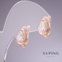 Cercei Xuping cu zirconii albe «Picătură» 13x9 mm placare cu aur 18K