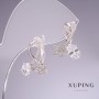 Cercei Xuping cu zirconii albe „Stele” 17×14 mm rodiu