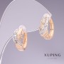 Cercei Xuping 15x7 mm rodiu, placare cu aur de 18k